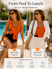 OFFERTA LAMPO - Costume intero con scollo quadrato | Spedizione tracciata