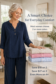 VENDITA FLASH - Completo Blusa con Scollo a V e Pantaloni a Gamba Larga | Spedizione Tracciata