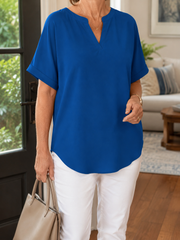 FLASH SALE – Effortless Draped V-Neck Blouse | Tracked Shipping