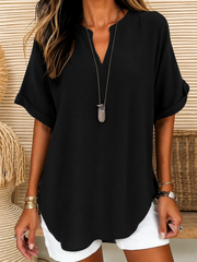 FLASH SALE – Effortless Draped V-Neck Blouse | Tracked Shipping