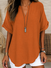 FLASH SALE – Effortless Draped V-Neck Blouse | Tracked Shipping