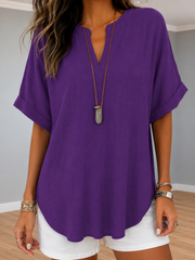 FLASH SALE – Effortless Draped V-Neck Blouse | Tracked Shipping