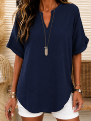 FLASH SALE – Effortless Draped V-Neck Blouse | Tracked Shipping